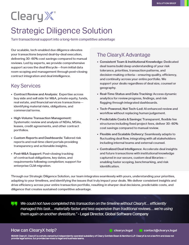 Strategic Diligence Solution