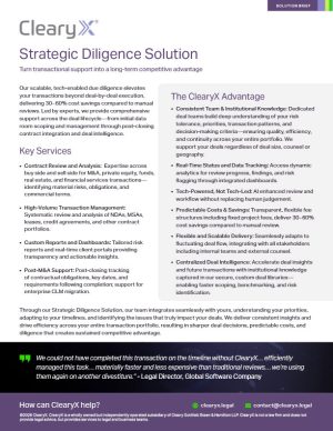 Strategic Diligence Solution